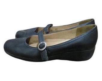 Sandalias Mary Jane Lifestride Demi Black Vegan Leather con hebilla, 8.5, antifatiga