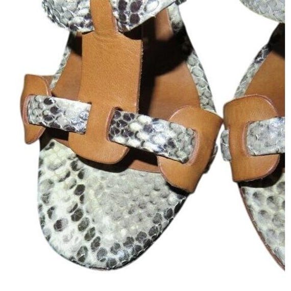 Pedro Garcia Python Embossed Leather Heels, Size … - image 2