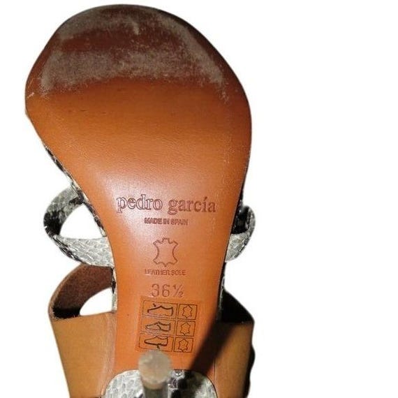 Pedro Garcia Python Embossed Leather Heels, Size … - image 10