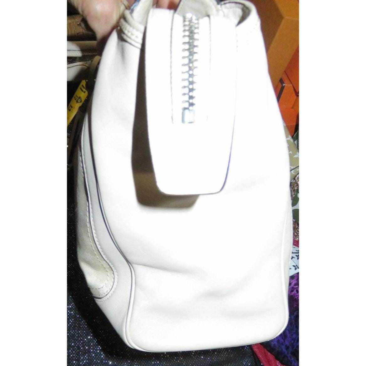 COACH バック Coach Legacy Candace Leather Carryall Cream Zebra Print Satchel