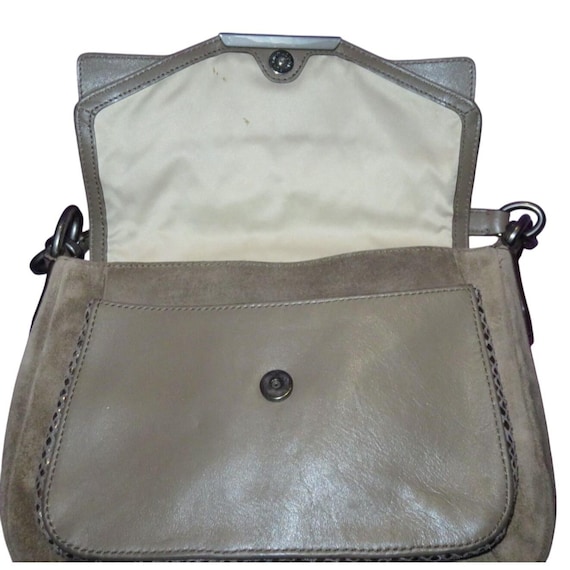 Coach Taylor Suede & Exotic Python Leather Flap C… - image 5