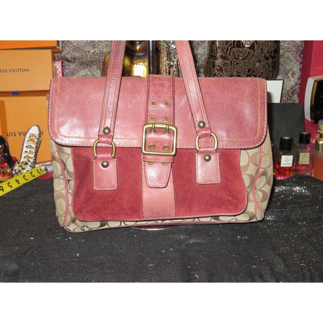 COACH 2004 Special Edition Signature C Jacquard Oxblood