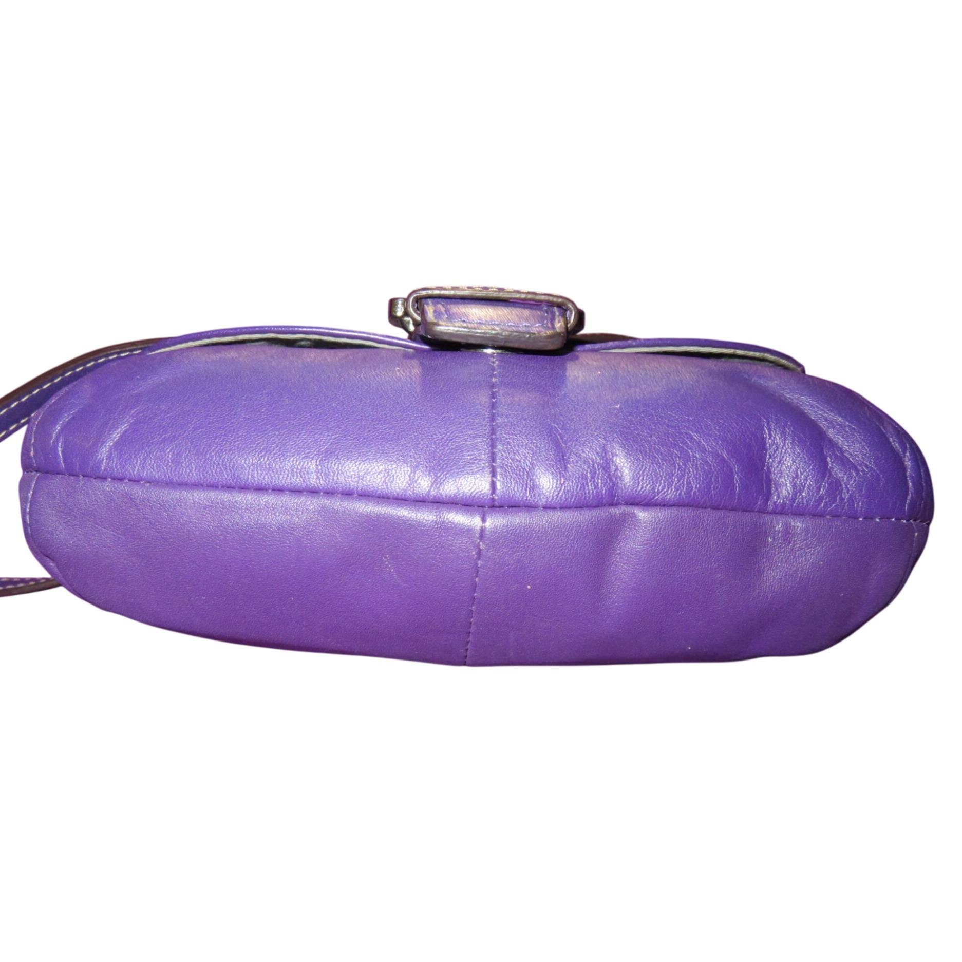 Coach Soho Purple Leather Buckle Flap Crossbody Handbag - Etsy