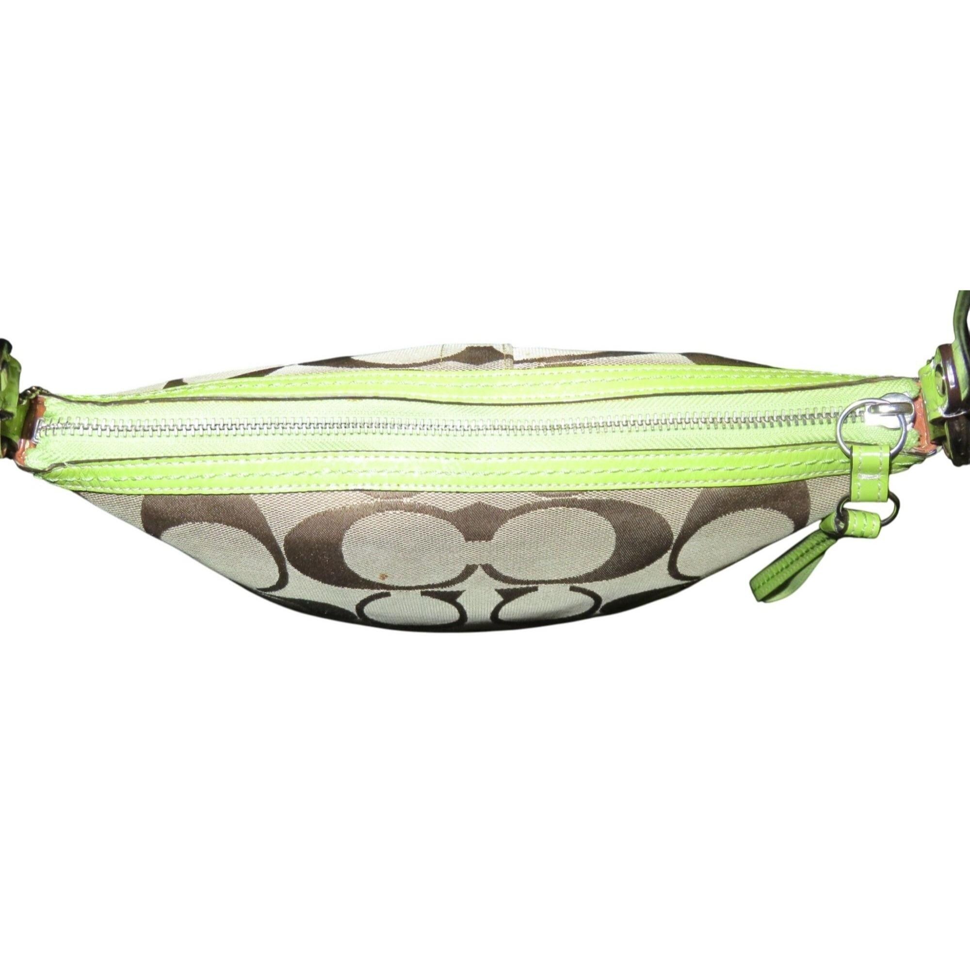 Coach Soho Signature C Jacquard Hobo Shoulder Bag Khaki Green