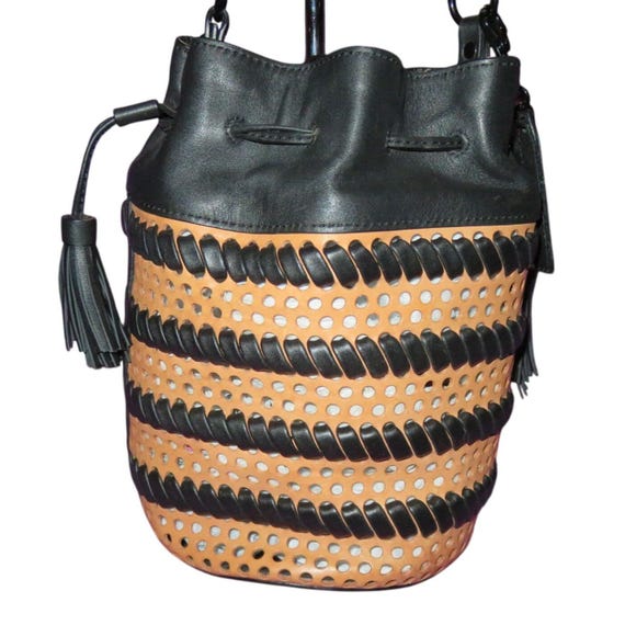 Loeffler Randall Sleek Black Buffalo & Italian Vachetta 