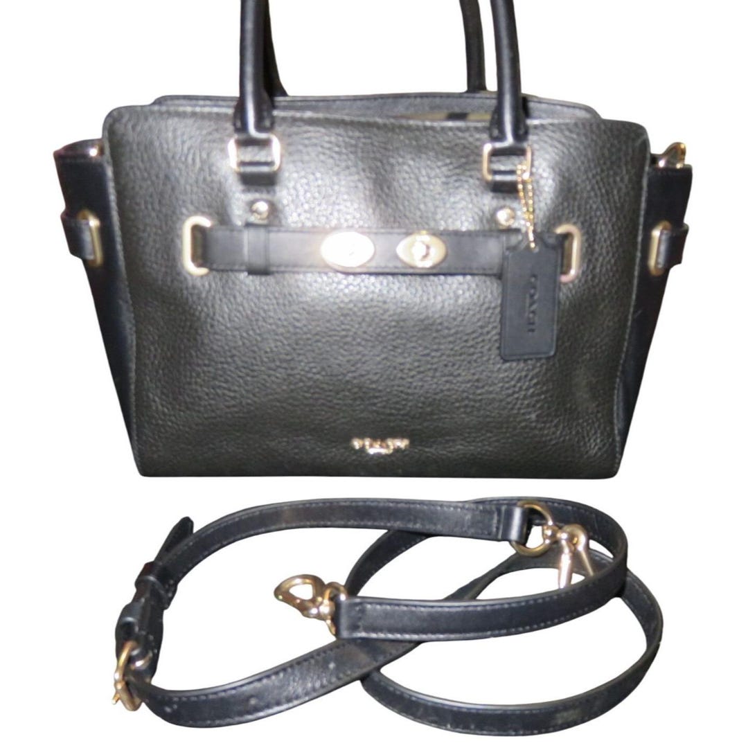 バッグ COACH Blake Carryall 25 Leather Bag COACH Blake Black Bubble Leather Satchel Carryall 25 Crossbody