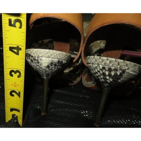 Pedro Garcia Python Embossed Leather Heels, Size … - image 4