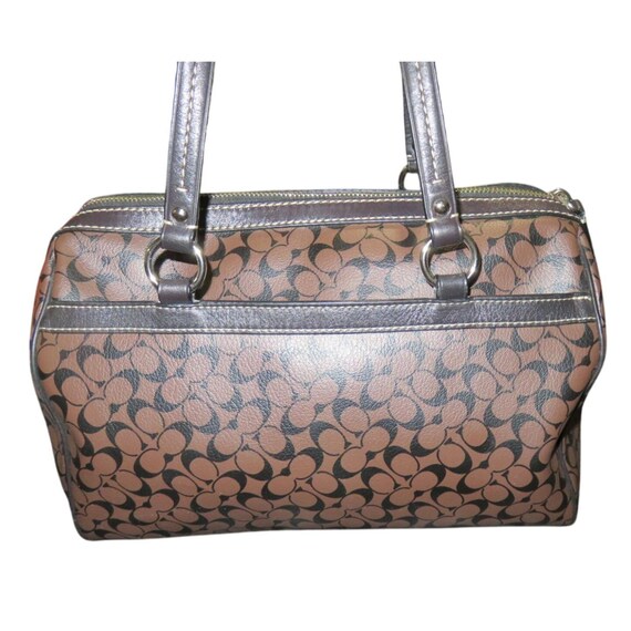 Coach Chelsea Heritage Brown and Black Coated Leather Boston Bag