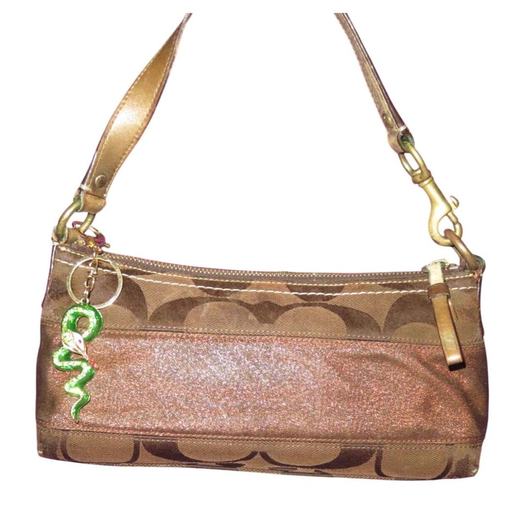 Coach 2007 Limited Edition Cursive Creed Brown Copper Stripe Demi