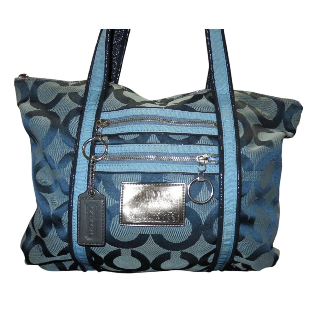 Coach Poppy Blue OP Art C Logo Signature Graffiti Glam Handbag - Etsy