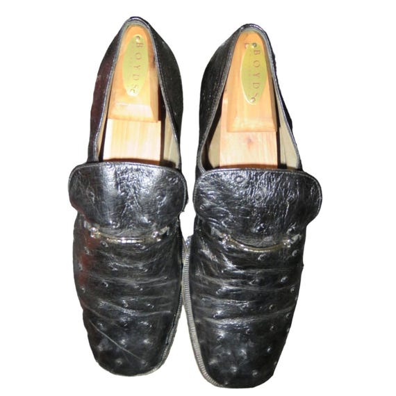 Moreschi Mens Loafer Size 9 Gray Ostrich Leather Slip On Casual Moreschi Made In Italy Men main image 3