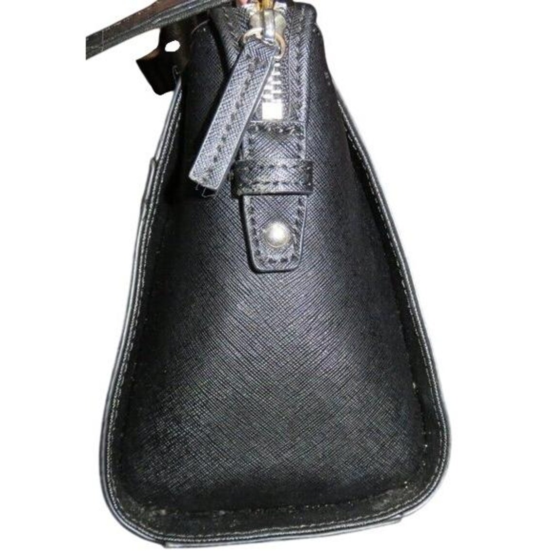 Vince Camuto Vintage Black Italian Leather Tote Handbag Crossbody with original charm, photo 3 sur 5