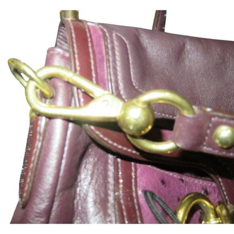 Sac violet Coach Kristin Spectator autruche en cuir mélangé gaufré à rabat image 15