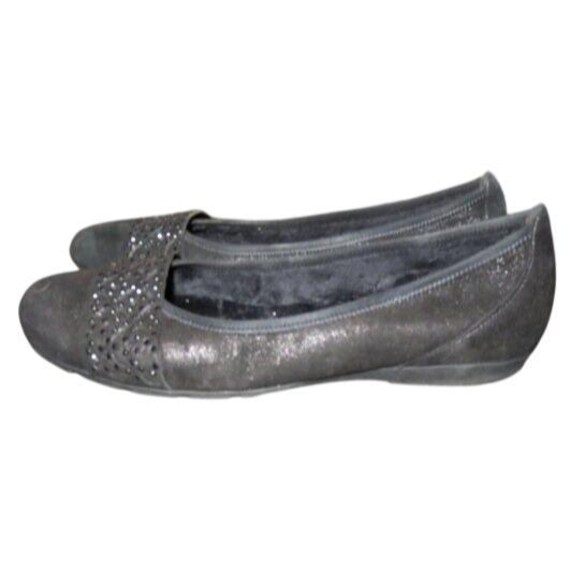 Gabor Hovercraft Portugal Black suede leather Ballerina Flat Driving Loafer 8.5