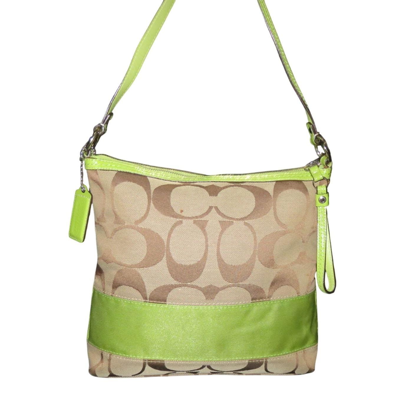 Coach Soho Signature C Jacquard Hobo Shoulder Bag Khaki Green