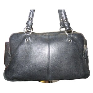 Coach Peyton Penelope Black Soft Pebbled Leather Turnlock Satchel Bag 16529 image 2