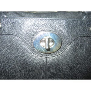Coach Peyton Penelope Black Soft Pebbled Leather Turnlock Satchel Bag 16529 image 13