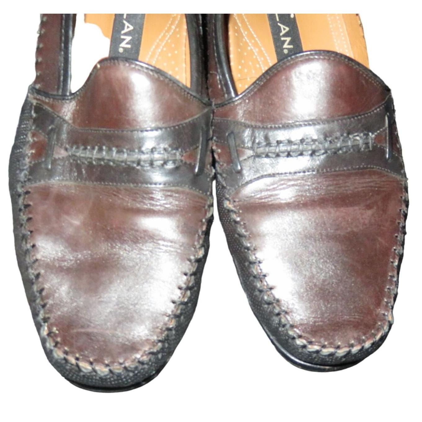 Mezlan Brown & Black Color block Italian Leather Loafers size 9 M Mezlan Vintage Brown & Black Color Block Italian Leather  main image 3
