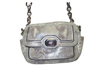 Coach Campbell Me Iridescent Python Embossed Exotic Leather Crossbody Bag