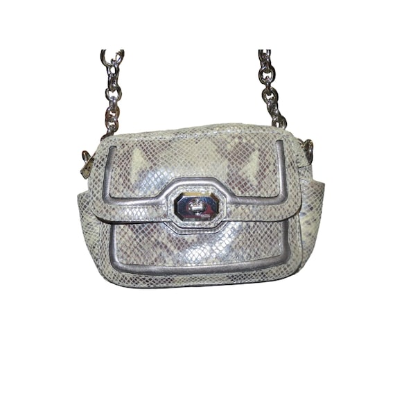 Coach Campbell Me Iridescent Python Embossed Exot… - image 1