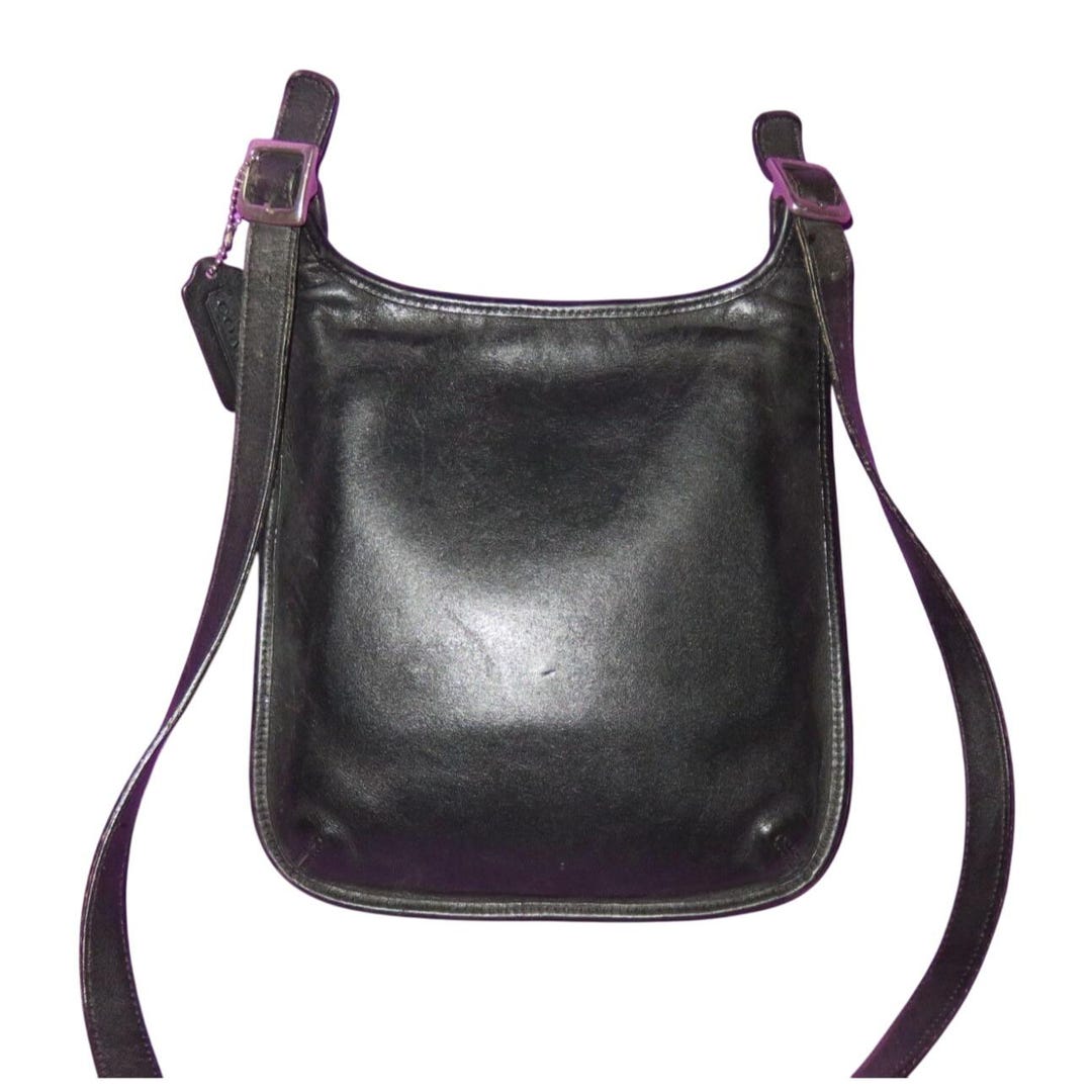 Coach 90's Legacy 9131 Black Saddle Leather Crossbody Hippie