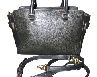 COACH Blake Black Bubble Leather Satchel Carryall 25 Crossbody