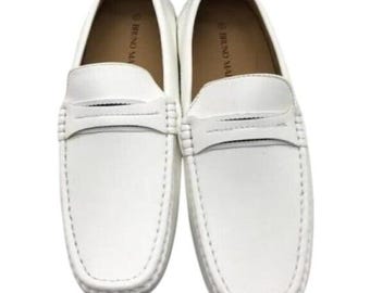 Bruno Marc Italian Vegan Leather Driving Loafers Slip Resistant non marking 9.5