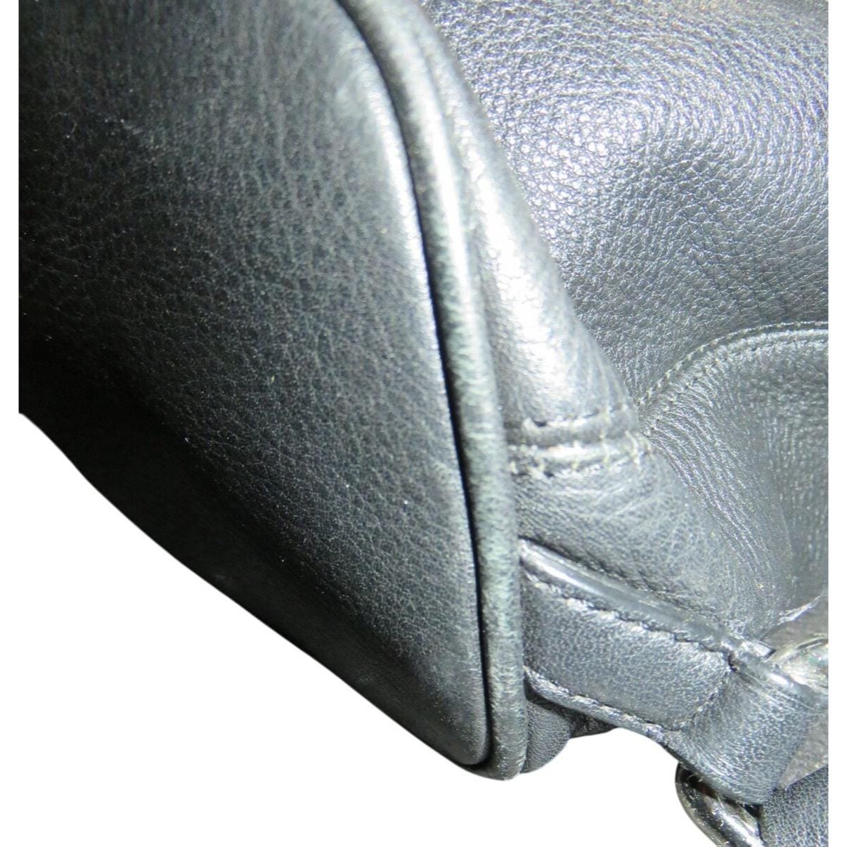 Coach Park Black Pebbled Leather Backpack Daypack Turn Lock 
