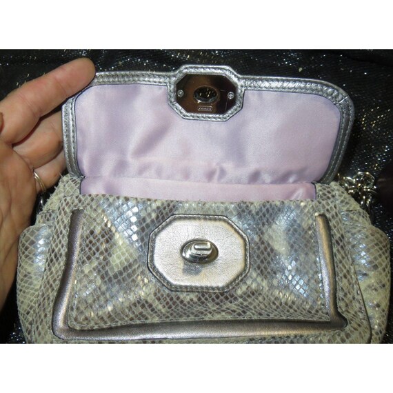 Coach Campbell Me Iridescent Python Embossed Exot… - image 8