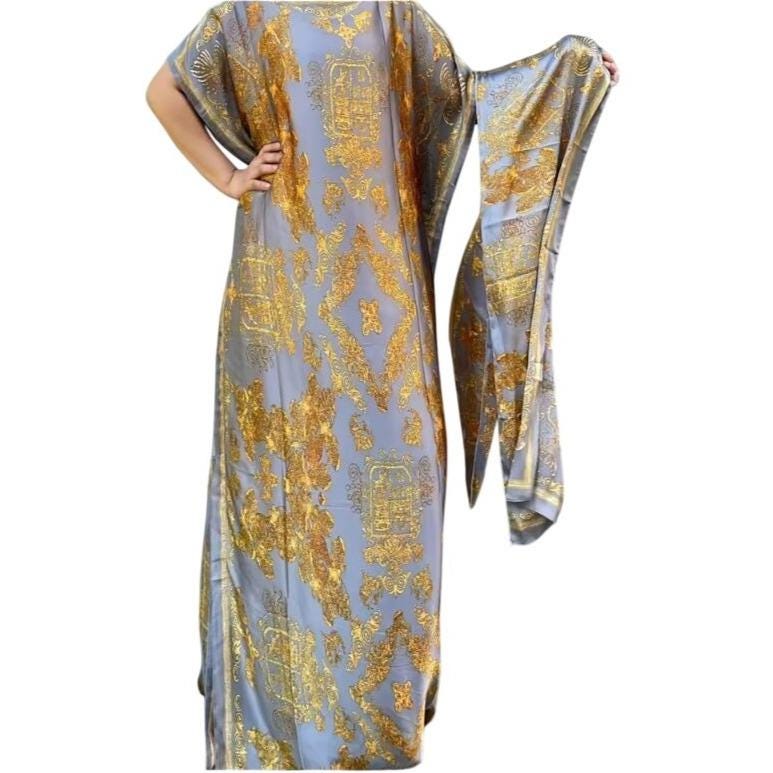 slim fit dress slacks Modest Muslim Woman's Two Piece Butterfly Abaya with Gold Sequins main image 1