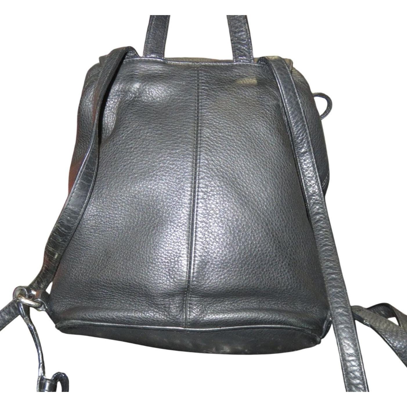 Coach F24385 Park Leather Black Backpack Coach Park Black Pebbled Leather Backpack Daypack Turn Lock  main image 4