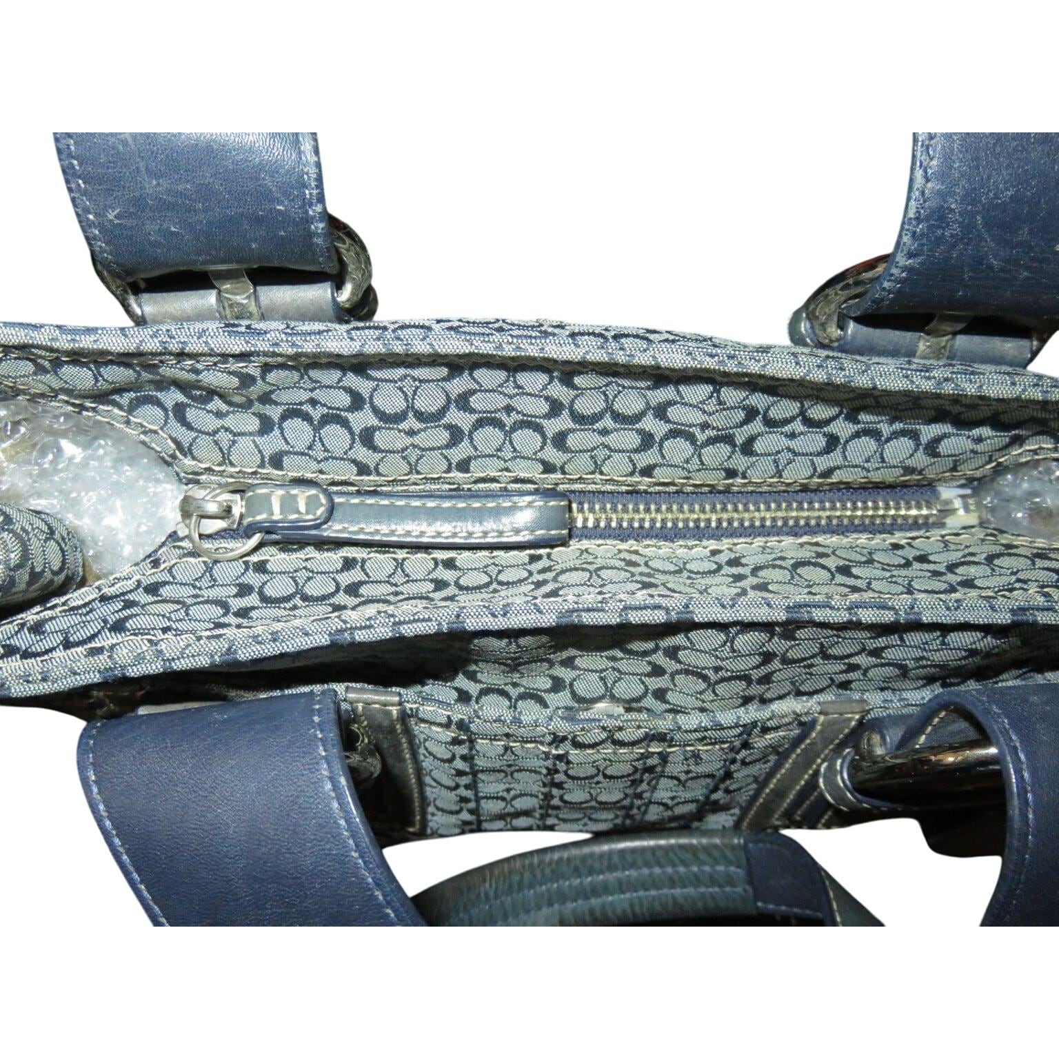 Coach Soho Blue & Grey Denim Canvas Signature C Jacquard