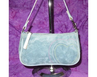 Vintage 2004 Coach Aqua Demi Hampton Baguette Shoulder Bag