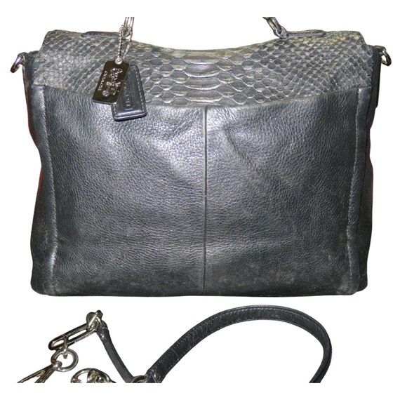 Coach Madison glitter python Sadie Flap Leather C… - image 2