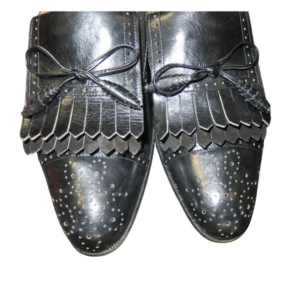 Salvatore Ferragamo Kiltie Black Italian Mixed Leather  display picture 1