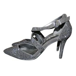 Carvela Symmetry Black Crystal Embellished Leather Closed Toe Heels 37 or US 7