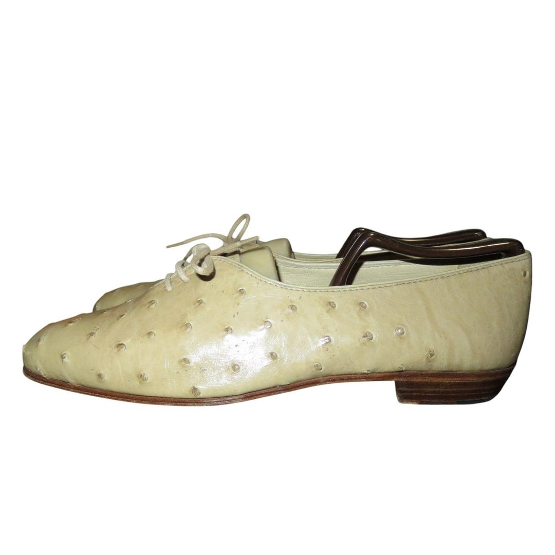 MORESCHI Of Italy Mocassini Oxford in vera pelle di struzzo color