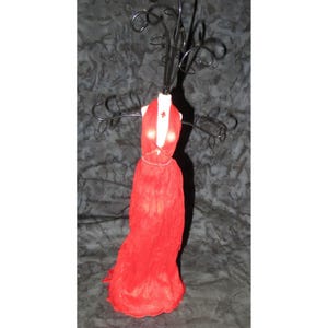 Mannequin Red Evening Gown Dress Jewelry Tree Stand Holder Display 18&quot; tall