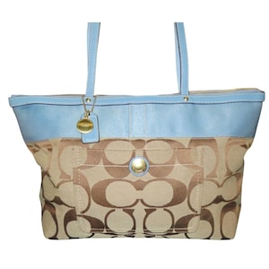 Coach Cursive Creed Limited Edition draagtas van canvas en leer met kenmerkende strepen