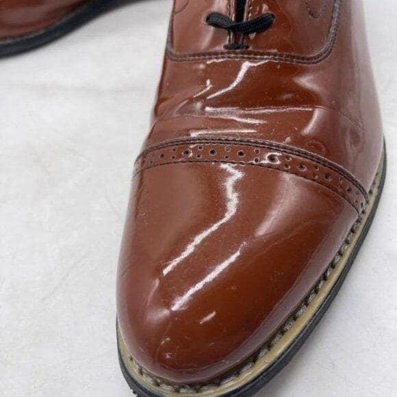 Stacy Adams Brown Patent Italian Leather Loafers Dress Shoes size 10.5 Stacy Adams Kaylor Moc Toe Bit Slip On Leather Dress Shoes  main image 4