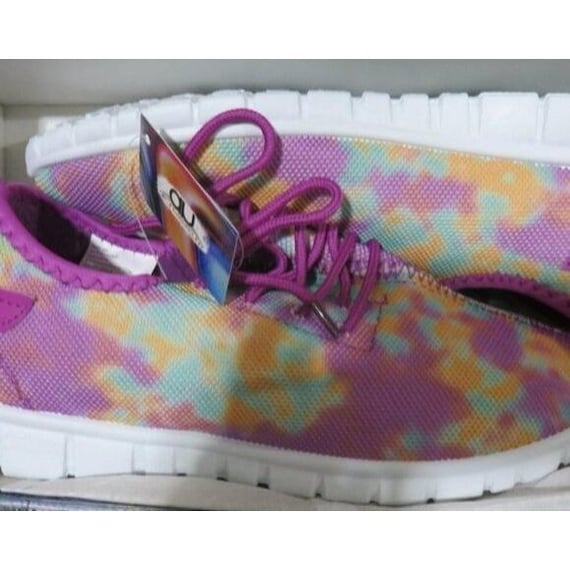 Air Underground Purple Pink Tie Dye Lace up sneakers anti fatigue non slip