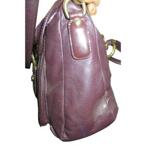 Sac violet Coach Kristin Spectator autruche en cuir mélangé gaufré à rabat image 3