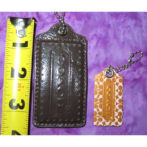 小物 OLD COACH leather hangtag Bag charm 3 Vintage Coach
