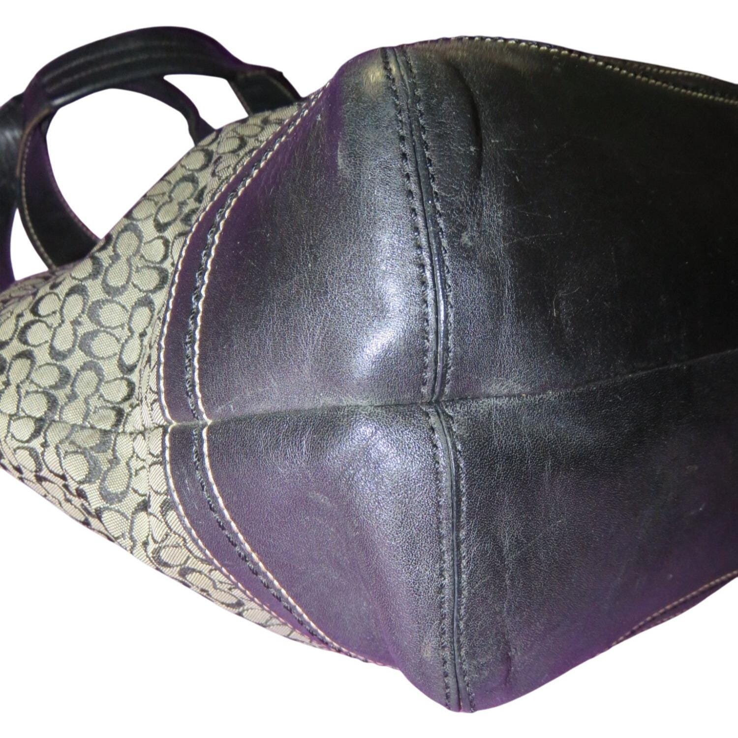 Coach Y2K Soho Black & Gray Jacquard Signature Satchel Tote Bag 