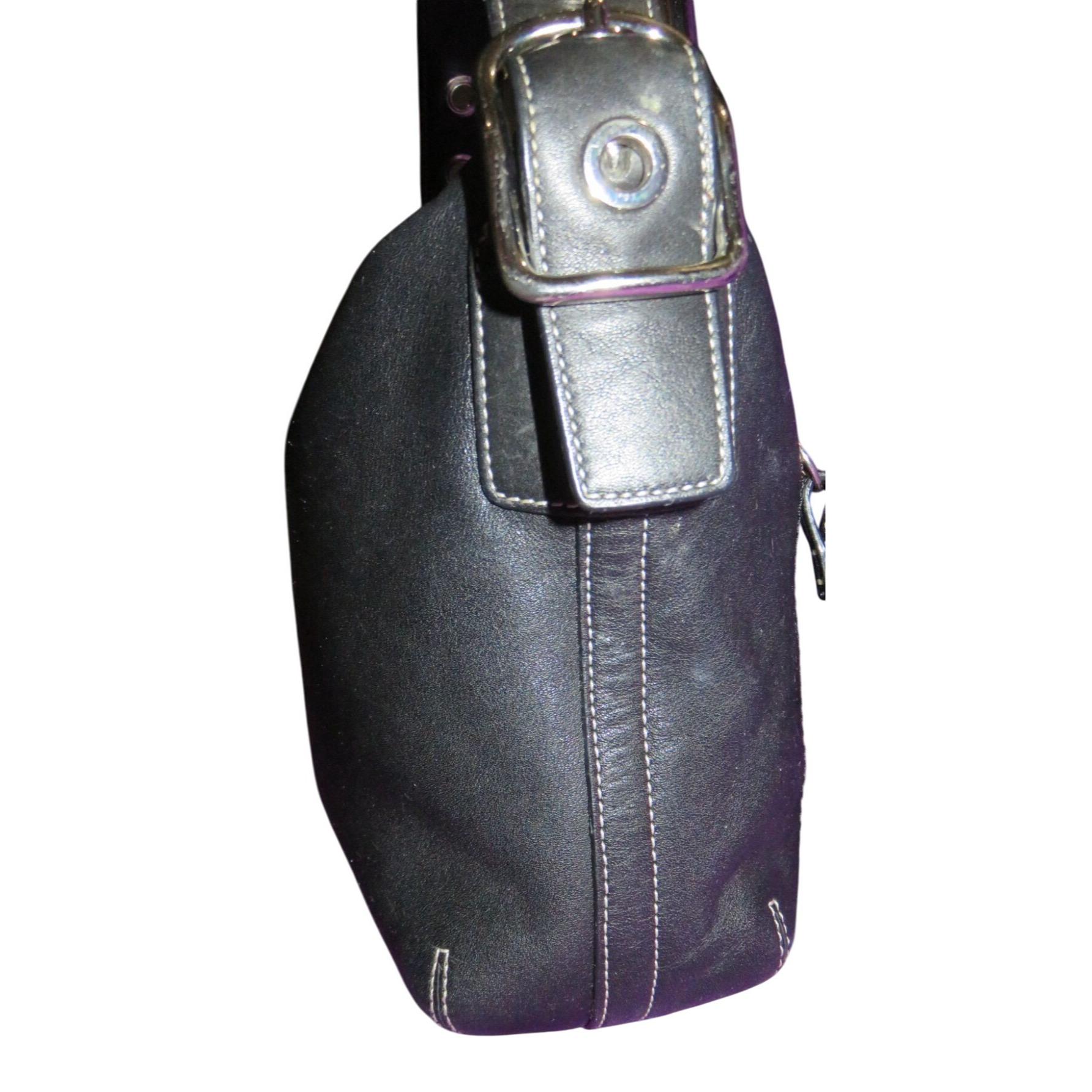 Coach Vintage Black Leather East West Legacy Tassel Hobo Shoulder 