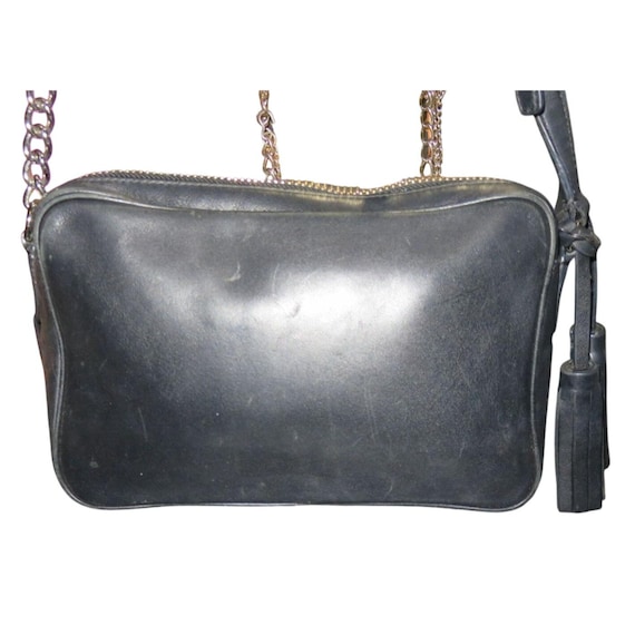 Coach Legacy Flight Black Leather Tassel Crossbody Shoulder Bag 