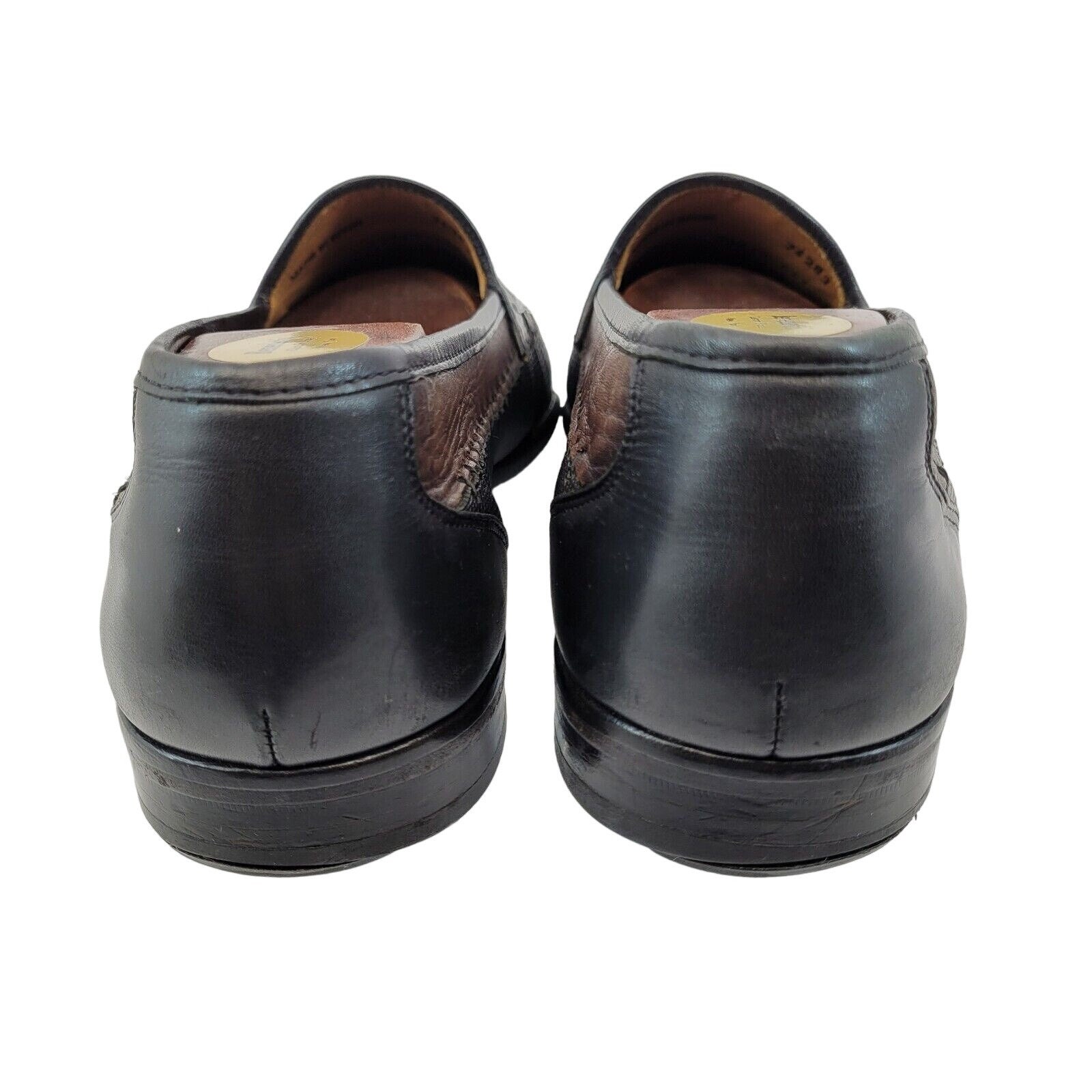 Mezlan Brown & Black Color block Italian Leather Loafers size 9 M Mezlan Rioja Brogue Wingtip Slip On Loafer - Brown Leather  main image 2