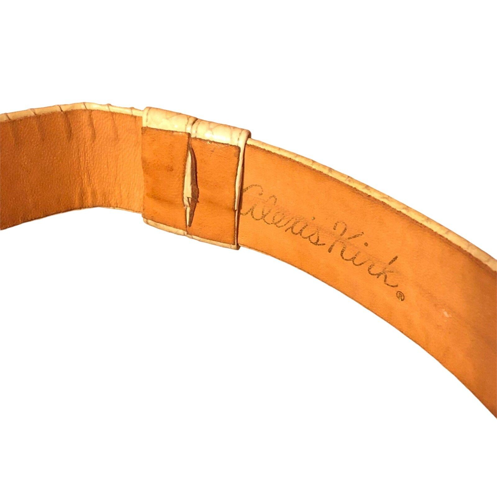Alexis Kirk Vintage White Italian Snakeskin leather Gold embellished buckle belt Alexis Kirk Belt - Etsy main image 4