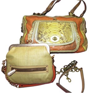 Coach Pinnacle Python and Ostrich Madison Satchel & Bonnie Kisslock crossbody