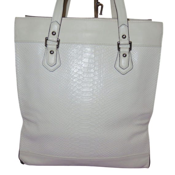 Coach Charlie Embossed Python Leather Large Tote … - image 2